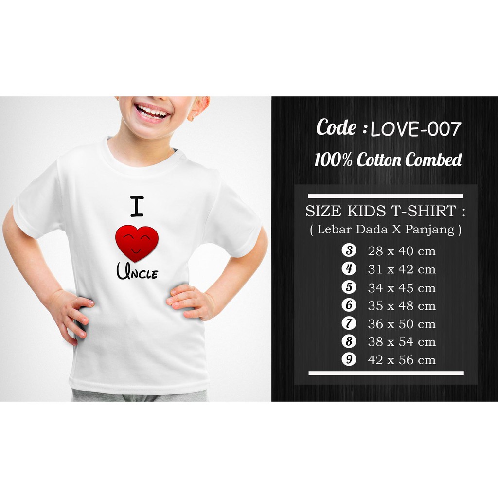 [FREE NAMA !!] Kaos Anak &amp; Family I Love My Family 100% COTTON PREMIUM