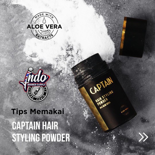 Captain Hair Powder with Aloe Vera / Pengembang Rambut FREE SISIR