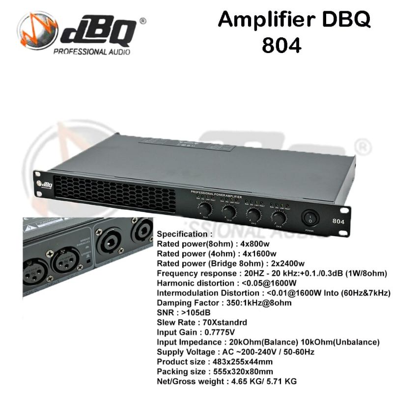 POWER AMPLIFIER DBQ 804 POWER DBQ CLAS D ORIGINAL