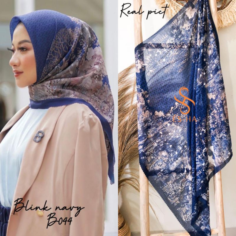 Hijab denay motif Blink Navy