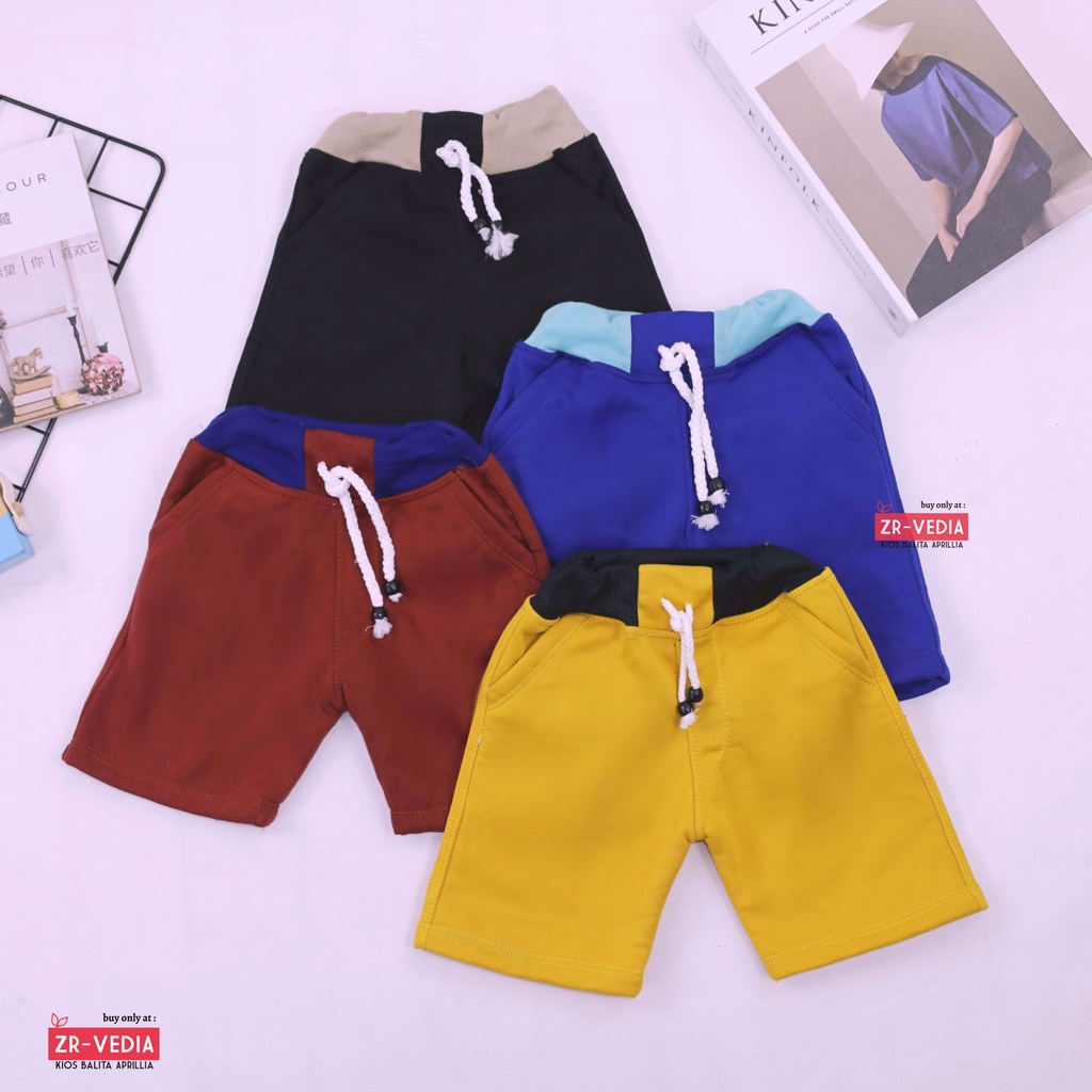 Celana Pendek Polos Bryan uk 1-8 Tahun / Quality EXPORT Bawahan Pendek Polos Anak Laki Perempuan Pants ZR Vedia