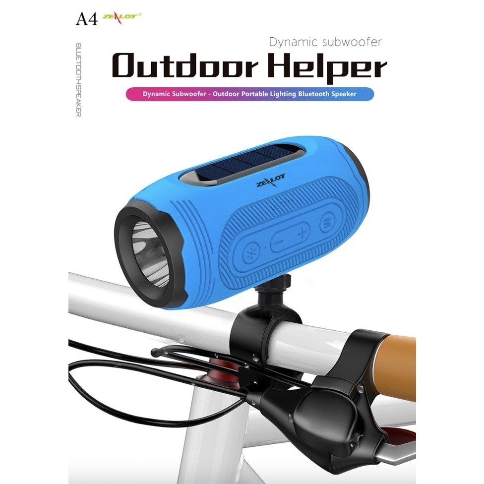 zealot a4 wireless bluetooth speakers soundbar outdoor flashlight