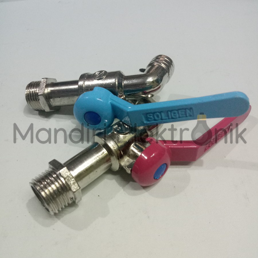 Keran Air Besi Gagang Hitam 1/2&quot; Kran Air Engkol Besi Stainless