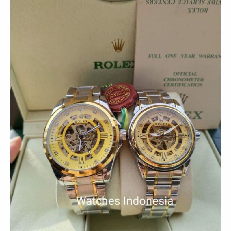 Jam Tangan Coupel Otomatis Terlaris Rantai Automatic Rolex Tanpa Baterai