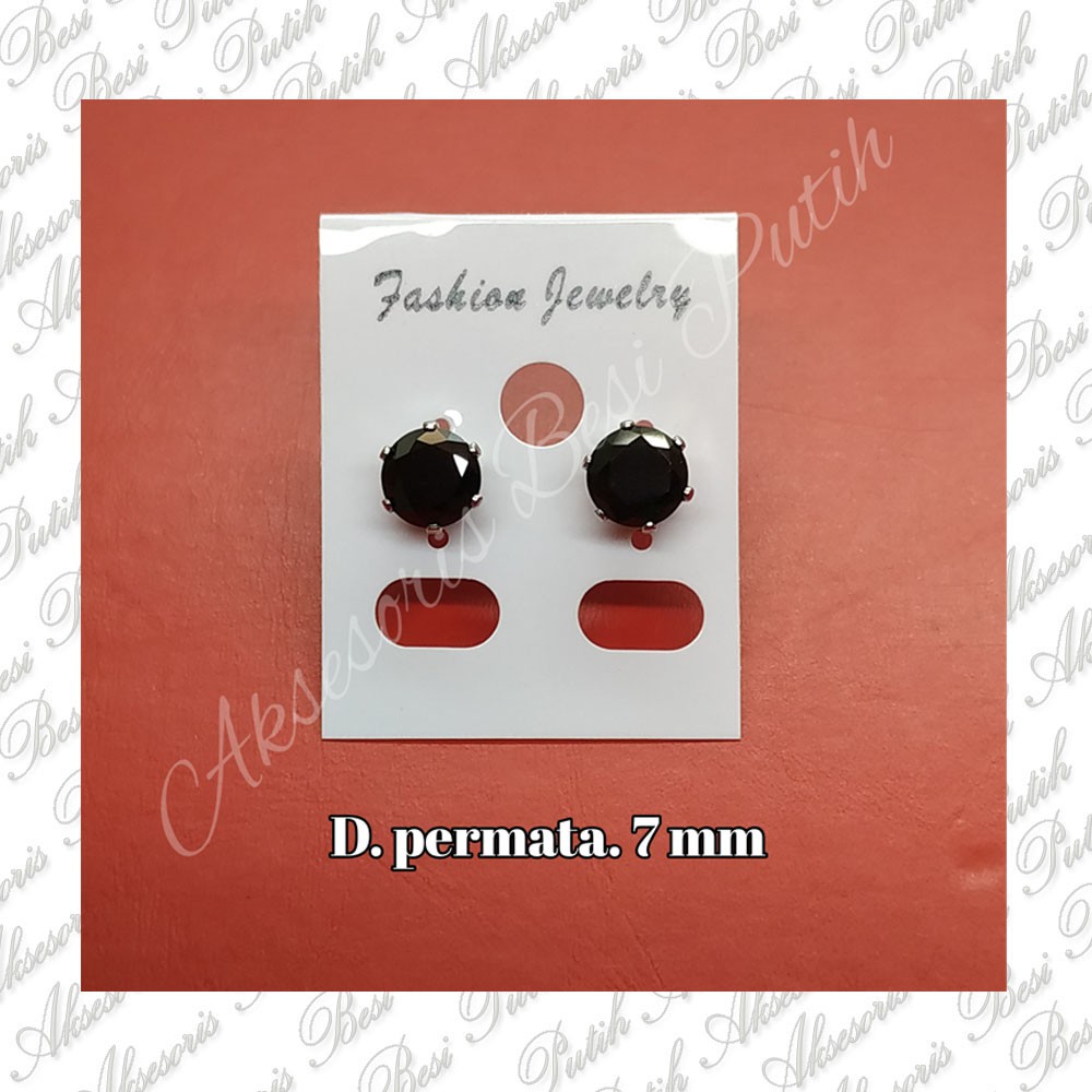 Anting Giwang Model Permata Hitam Onyx