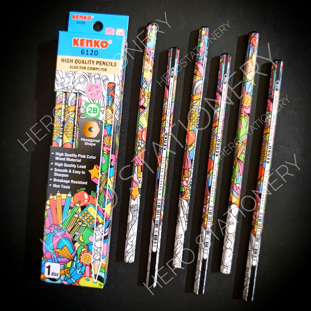 

Kenko pencil pensil high quality 2B 6120 . 12 unit