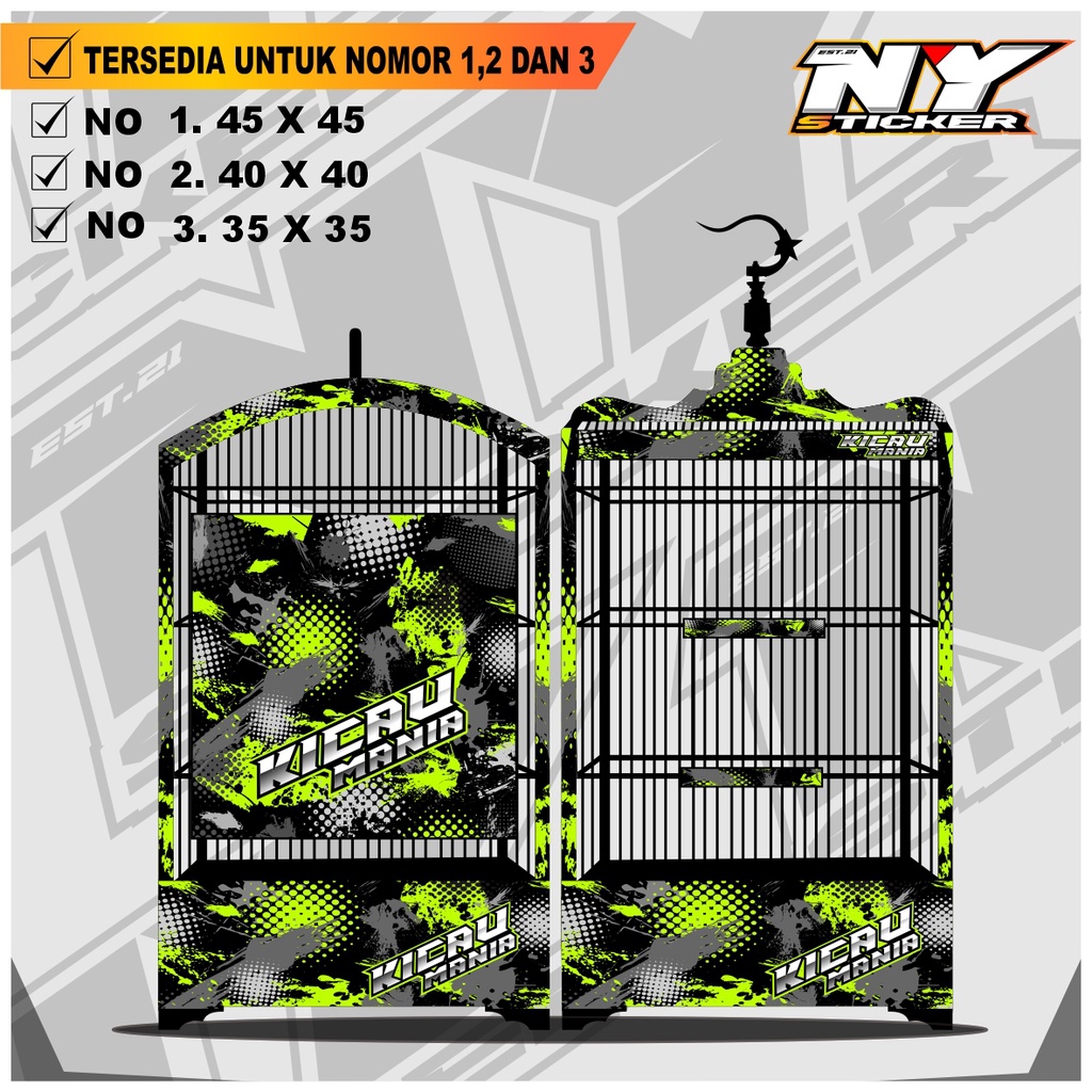 Stiker Decal SANGKAR KOTAK - Dekal Sangkar Burung Kotak Ebod Kosan 017
