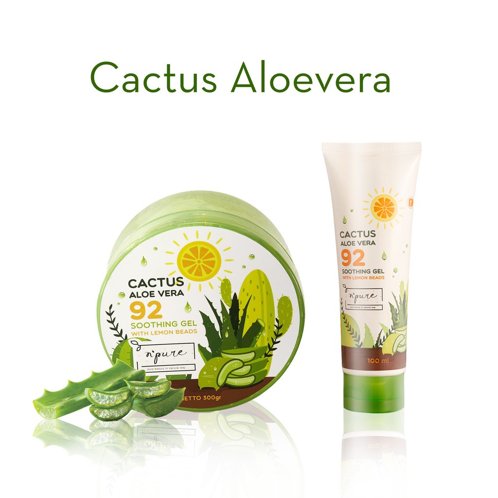 ☘️ CHAROZA ☘️ NPURE Cactus Aloe Vera Soothing Gel 100ml / 300ml