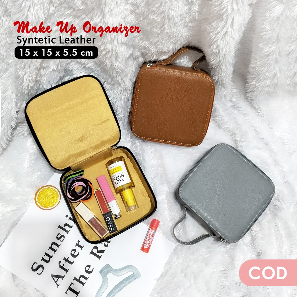 Make up box pouch make up polos tempat kosmetik tenteng travel organizer tas kosmetik serbaguna korean pouch kotak makeup murah terbaru