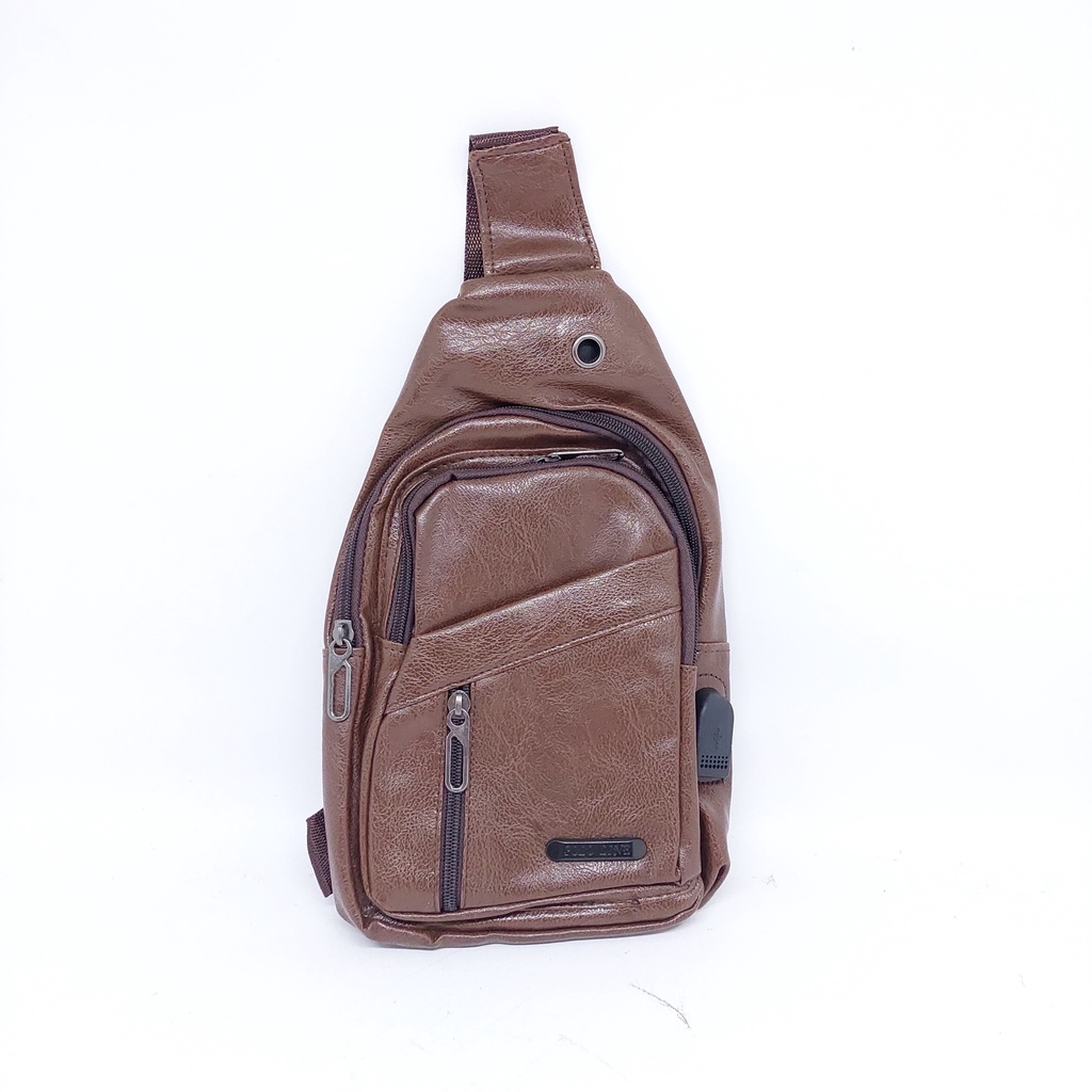 CHEST BAG KULIT POLO LINE BARU / TAS SELEMPANG USB PORT POLO ORIGINAL / TAS DADA POLO COWOK / TAS TALI SATU MURAH / TAS JALAN PRIA / MAN BOY FASHION BAG