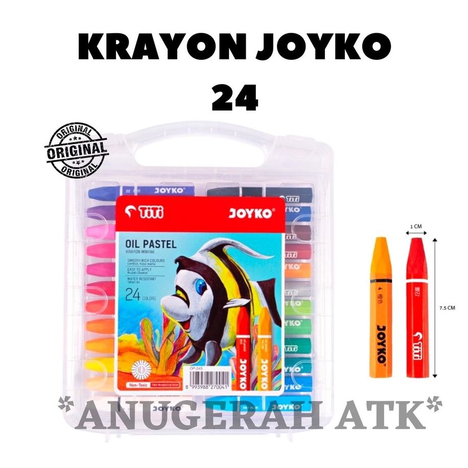 

Oil Pastels / Krayon / Crayon Titi Joyko 24 Warna