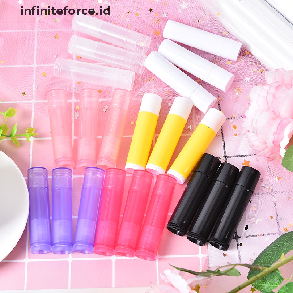 (Infiniteforce.Id) 10pcs Botol Lipstick / Lip Balm Kosong 5g 7 Warna