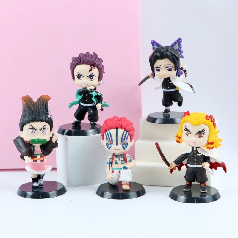 Figure Demon Slayer Kimetsu No Yaiba Nezuko Tanjiro Akaza set 5