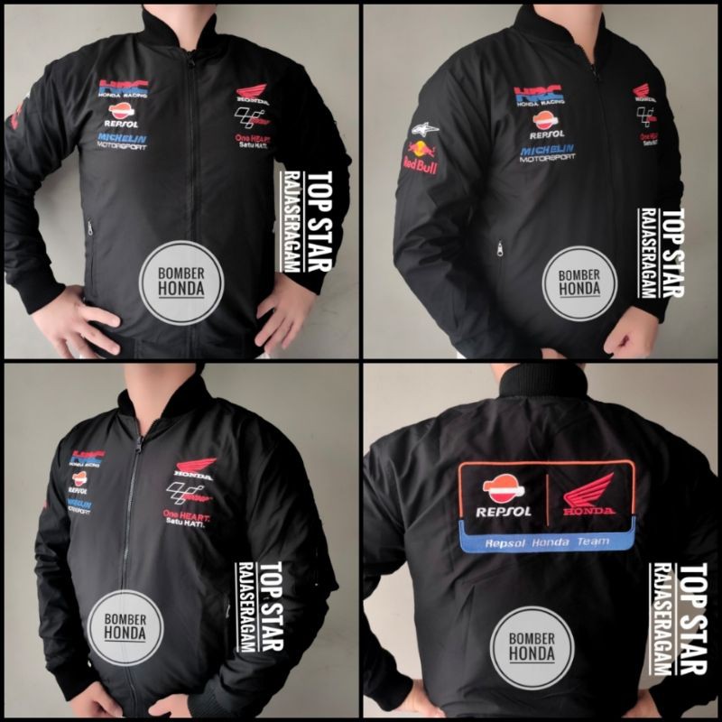 Baju Jaket Motor Bomber YAMAHA HONDA Seragam Parasut Komunitas Bordir Jacket Touring