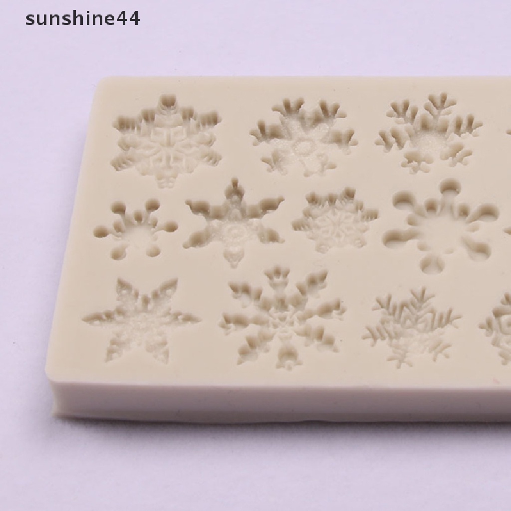 Sunshine Cetakan Kue / Coklat Bentuk Snowflake Natal Bahan Silikon Anti Lengket