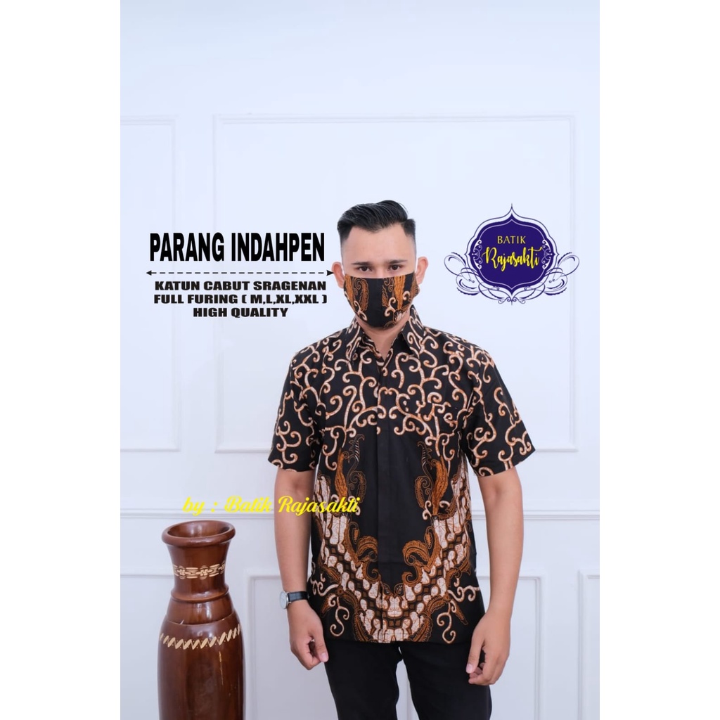 PARANG INDAH KEMEJA BATIK SOLO PRIA LENGAN PENDEK LAPIS FURING ATASAN BATIK PREMIUM MODERN KATUN HALUS BAHUWIRYA  BANAMITRA BANAMITRA PUTIH BANGSAWAN BAYU PUTRA BERLIAN BIRU BHARATAYUDA BIMASENA BIRENDRA BIRU INDAH BRAHMAKERTA BRAHMAKERTA MERAH BUDIDRAWA