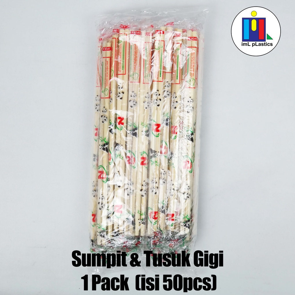 Sumpit Makan Bambu Steril (1 pasang) + Tusuk Gigi Untuk Mie - 1 Pack