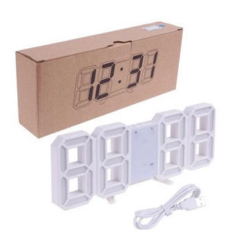 Jam LED Digital Alarm Clock 3D Jam Weker Meja Dinding LED Digital 3D