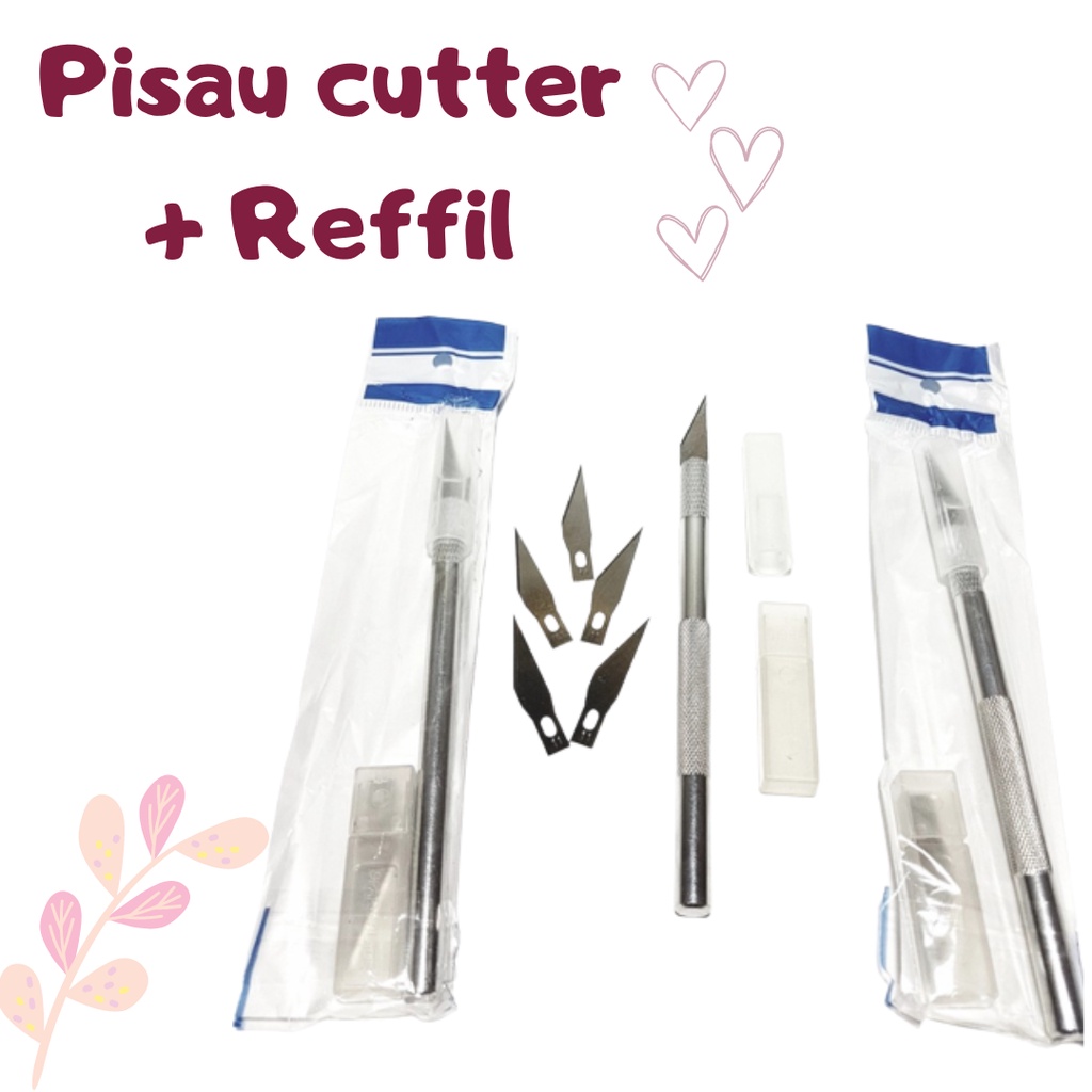 

❤dasialojaya❤ Pisau ukir set pen cutter art knife knifezer pahat FREE 5 refill aluminium blade kayu seni kerajinan tangan sayat mata tajam potong craft metal kertas hobby crafting bonsai engraving sticker kulit / Pen Cutter Set + Refill 6 Pcs Mata Pisau d