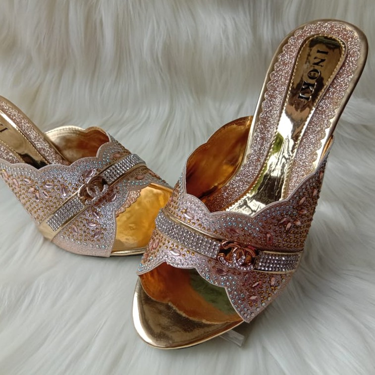 SANDAL PESTA KONDANGAN HIGH HEELS WANITA HAK 5 CM UKURAN BESAR BIG SIZE JUMBO  41 DAN 42