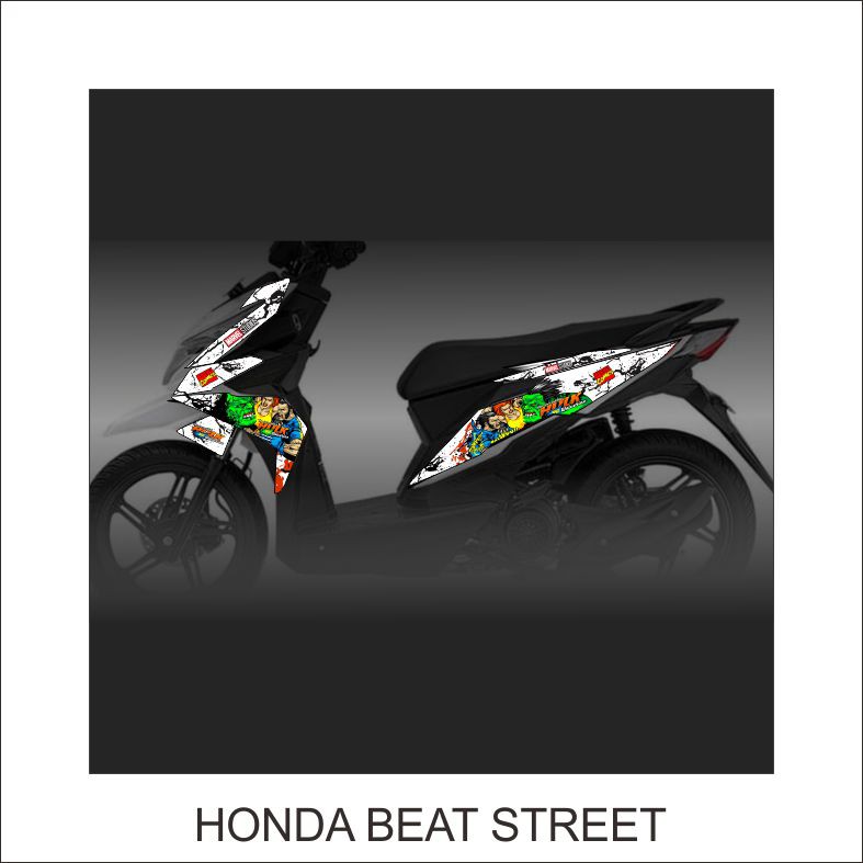 Striping Stiker Variasi Motor Matic Honda Beat Esp Street Animasi Hulk Marvel Shopee Indonesia