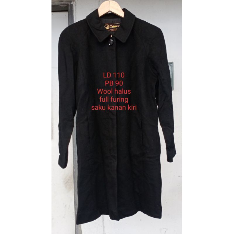 Wool cashmere LONG COAT WOL hitam CASHMERE