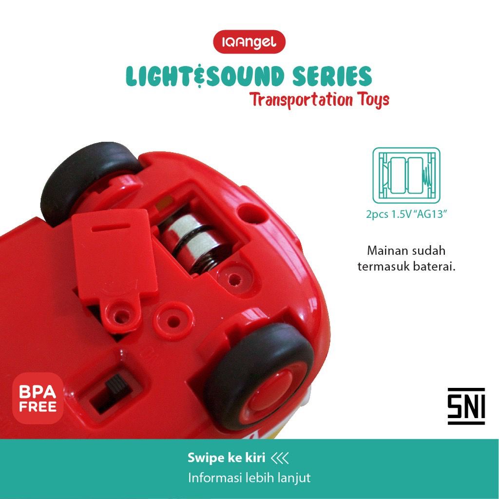 Mainan anak - IQangel Transportation Car Toys Light &amp; Sound Series/ Mainan Bayi Edukasi