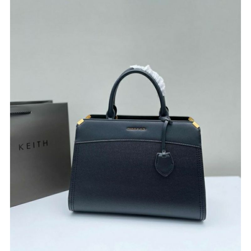 Charles and Keith Metallic Edge Top Handle Bag