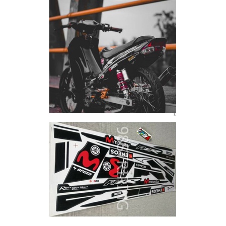 STIKER STRIPING FIZR FIZ R MOVISTAR HITAM MERAH