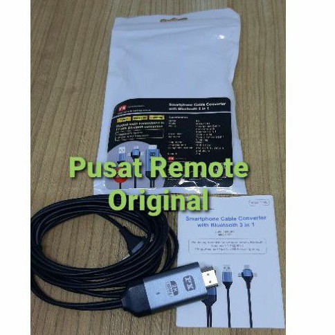 KABEL HDMI TO USB MICRO TYPE C LIGHTNING CONVERTER TO IOS ANDROID PX MHA-110U