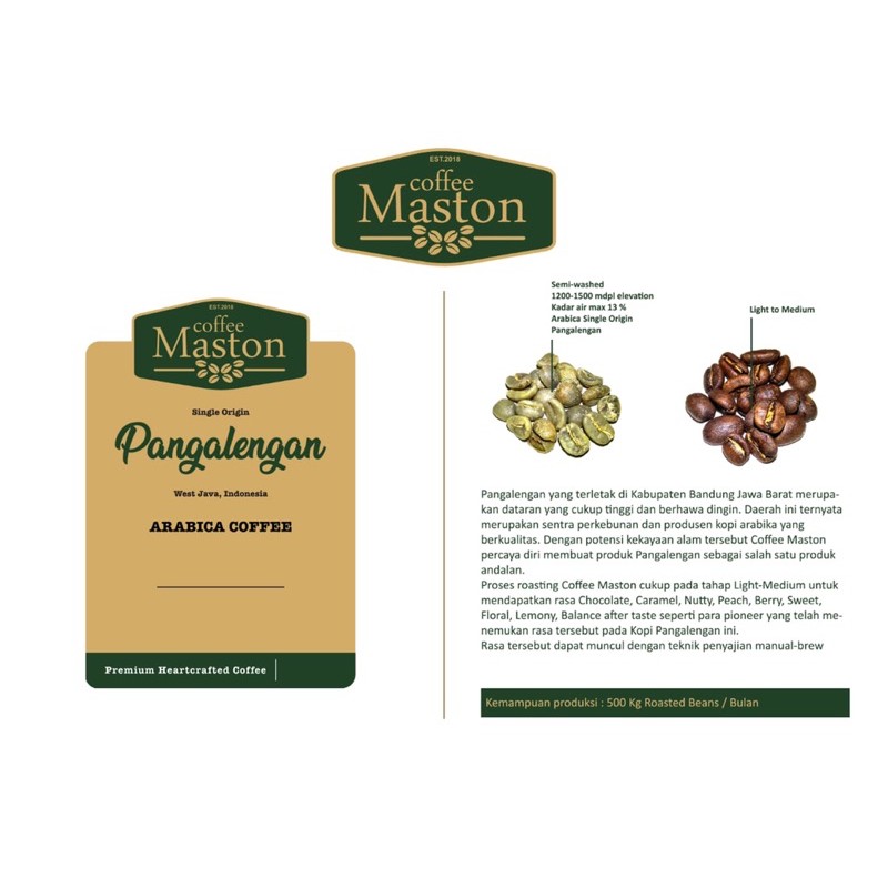 

COFFEE MASTON - SINGLE ORIGIN - PANGALENGAN