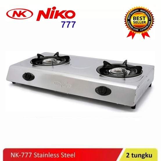 KOMPOR 2 TUNGKU STAINLESS STEEL NIKO / KOMPOR GAS NIKO 2 TUNGKU STAINLESS STEEL / KOMPOR NIKO NK777/KOMPOR 2 TUNGKU NIKKO