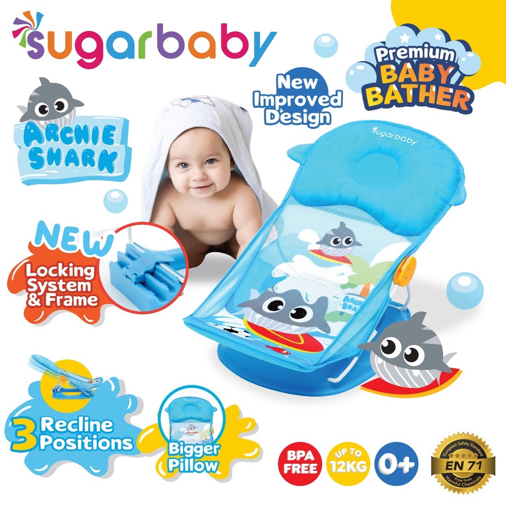 Sugarbaby Premium Baby Bather (Classic &amp; Fun Series) bay bather lucu kursi mandi baby bather sugarbaby Bak Mandi Bayi Kursi Jemur Bayi