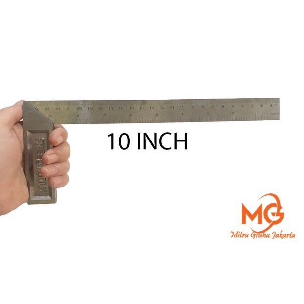 

SIKU METER TUKANG 10 INCH DIAMOND - PENGGARIS BESI SUDUT 25 CM MGJ