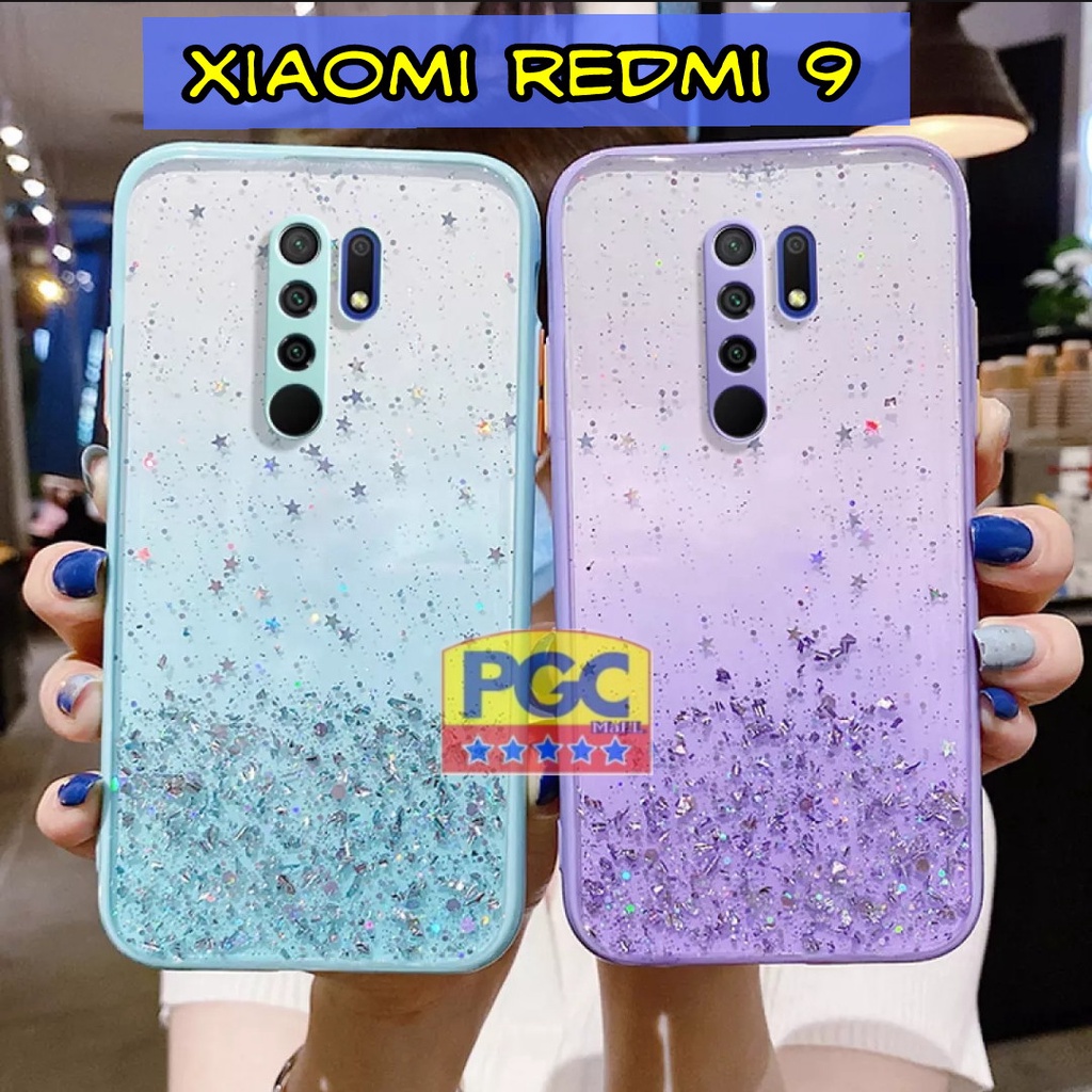SOFTCASE GLITER ( XIAOMI REDMI 9 ) TERBARU CASE DOVE GLITER FUZE TRANSPARAN DENGAN PROTEKSI KAMERA, 