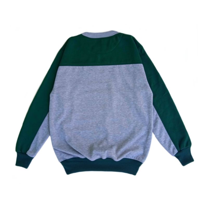 Sweater Crewneck Bordir Abumuda Botol Sweater Kombinasi Pria Wanita