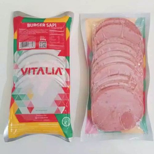 

VITALIA BURGER SAPI 280gr isi 20pcs - DAGING SAPI ISI BURGER