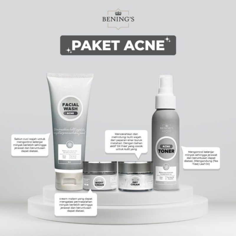 BENINGS SKINCARE DR OKY PRATAMA PAKET BRIGHTENING DENGAN SERUM | BENING SKINCARE | BENING CLINIC | BENINGS CLINIC-PAKET ACNE