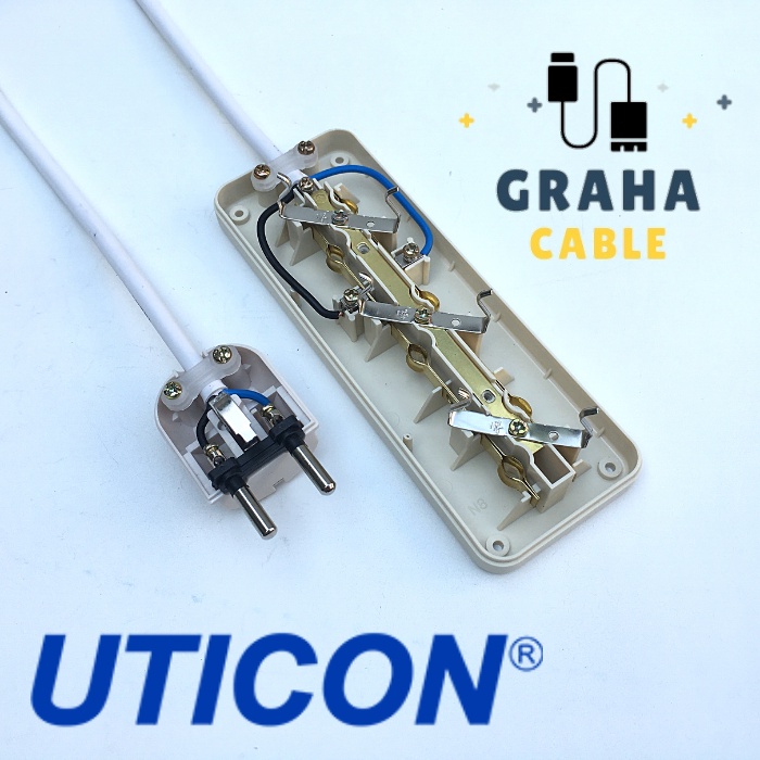 Kabel Sambungan Listrik Stop Kontak 3 Lubang 7 Meter UTICON