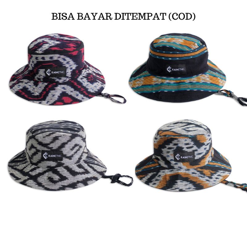 Topi Rimba Bucket Hat Etnik Tenun Aesthetic Vintage Kainetnic