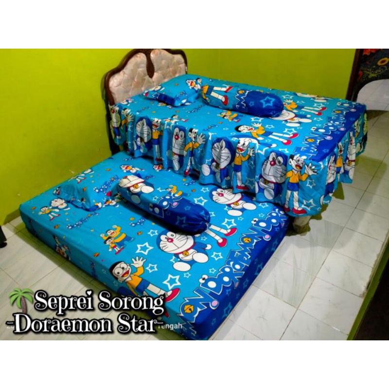 Sprei Sorong Motif Doraemon / Sprei Spring Bed Sorong