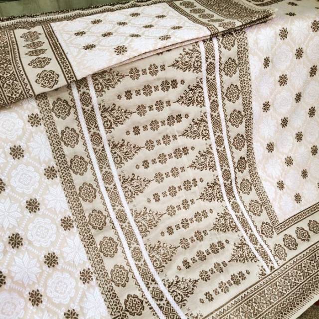songket palembang asli tenun bunga cina tembaga original
