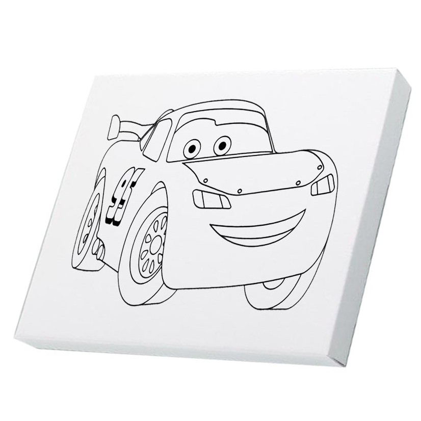 Kanvas Lukis Sketsa Gambar Mewarnai Cars 20x15cm Siap Pakai Shopee Indonesia