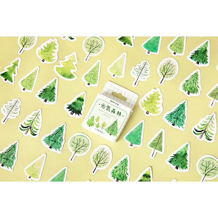 

DEIGOODS❤ 45 Pcs Sticker Tree Forest Plant Deco Aesthetic Dekorasi Bujo Journal DIY Scrapbook