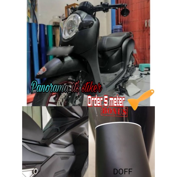 SKOTLET MOTOR HITAM DOFF /SCOTLET MOTOR HITAM /SKOTLET METALIC/SKOTLET MOTOR BLACK /STICKER PROFIX