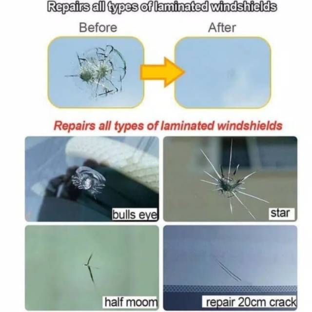 Lem kaca mobil retak / lem kaca retak / perekat kaca