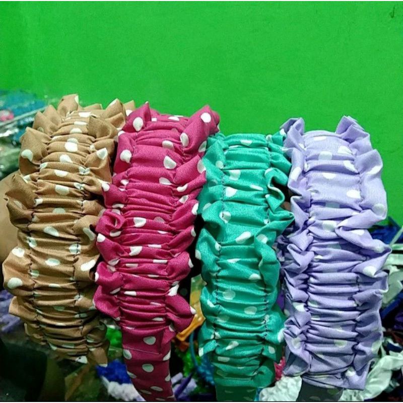 Bando scrunchie rufle/bando korea/bando kerut 1lusin ( 12pcs )