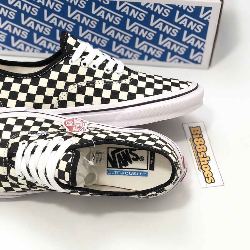 VANS AUTENTIC CHEKERBOARD BLACK Catur BNIB BOX BIRU