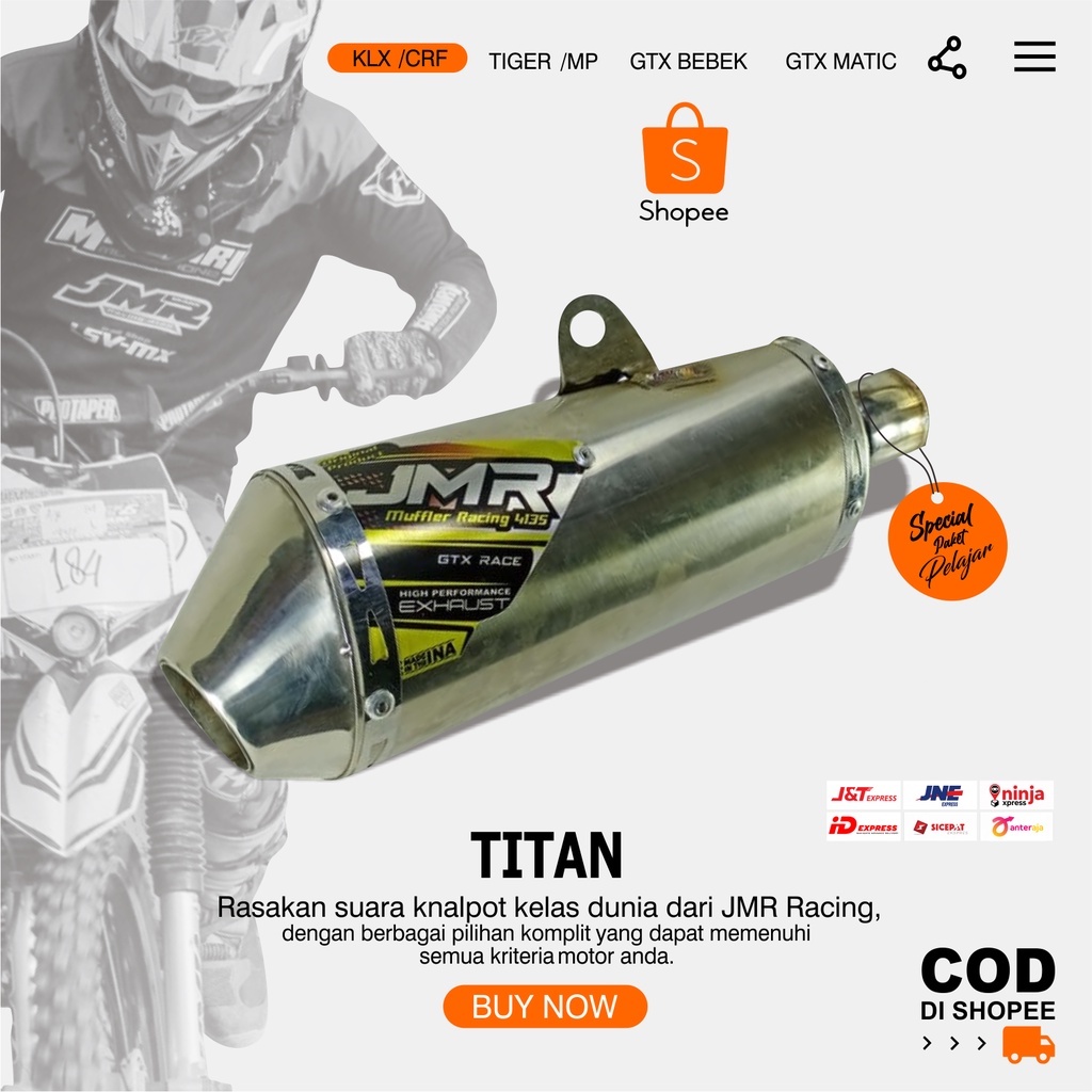 KNALPOT KLX CRF PAKET PELAJAR JMR RACING 4135