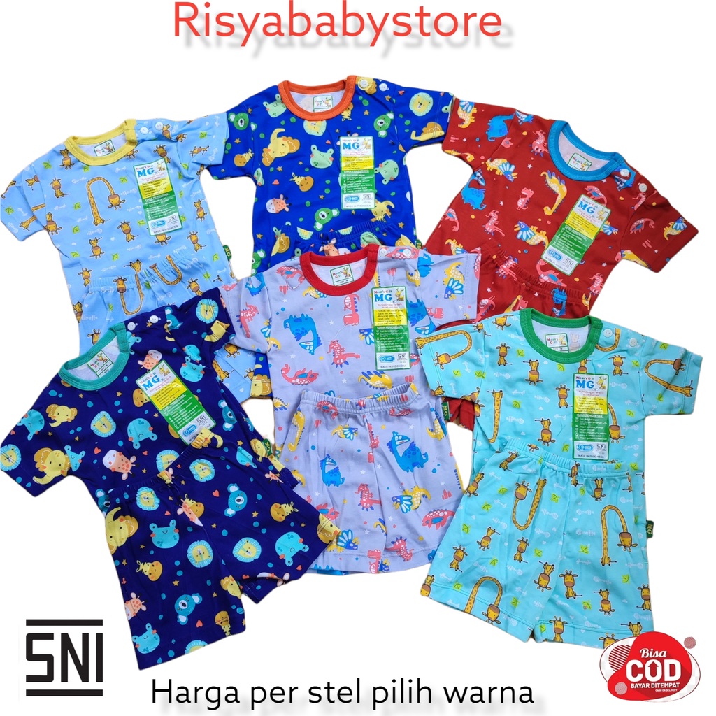 Setelan pendek anak / Setelan Bayi harian oblong lengan pendek / setelan ecer baju anak motif animal